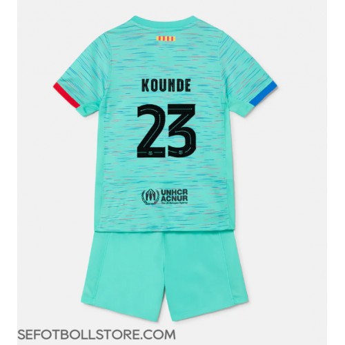 Barcelona Jules Kounde #23 Replika babykläder Tredjeställ Barn 2023-24 Kortärmad (+ korta byxor)